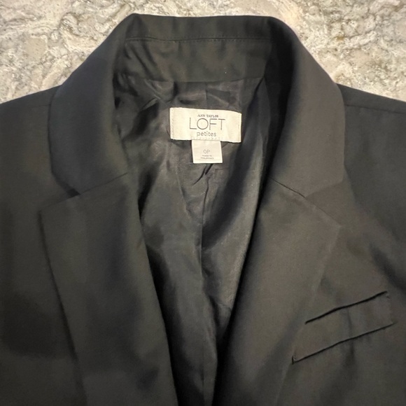 Loft Suit Jacket - Black Petite Size 0 - Picture 2 of 9